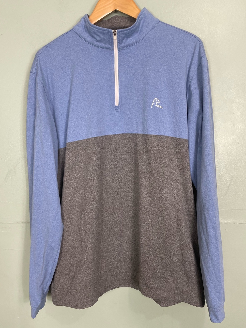 Rhoback Half Zip Pullover Sweater Men Size XL Blue Gray Fleece